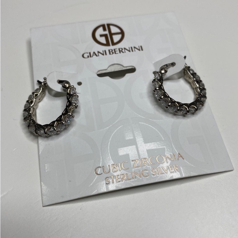 Gianni Bernini cz hoop earrings